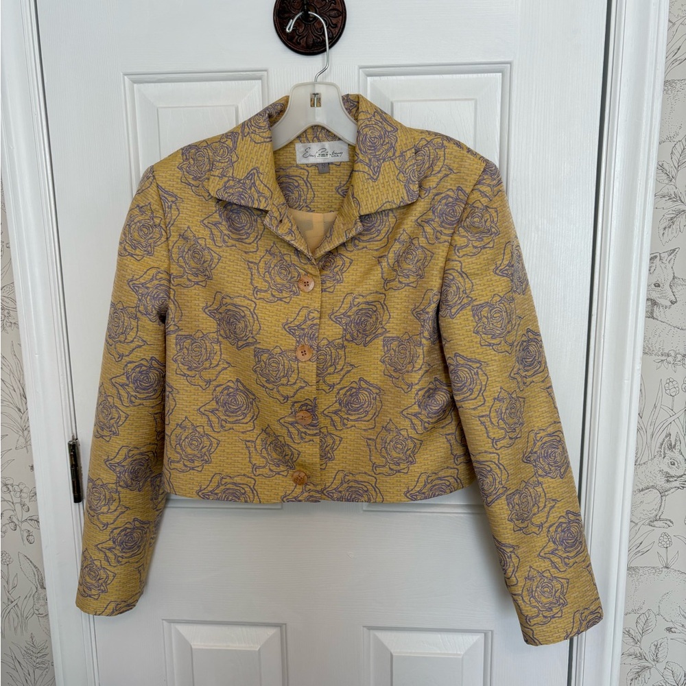 Emil Rutenberg Yellow and Purple Floral Blazer size Small